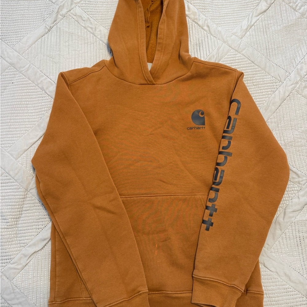 Carhartt Men's Tan Hoodie with Logo